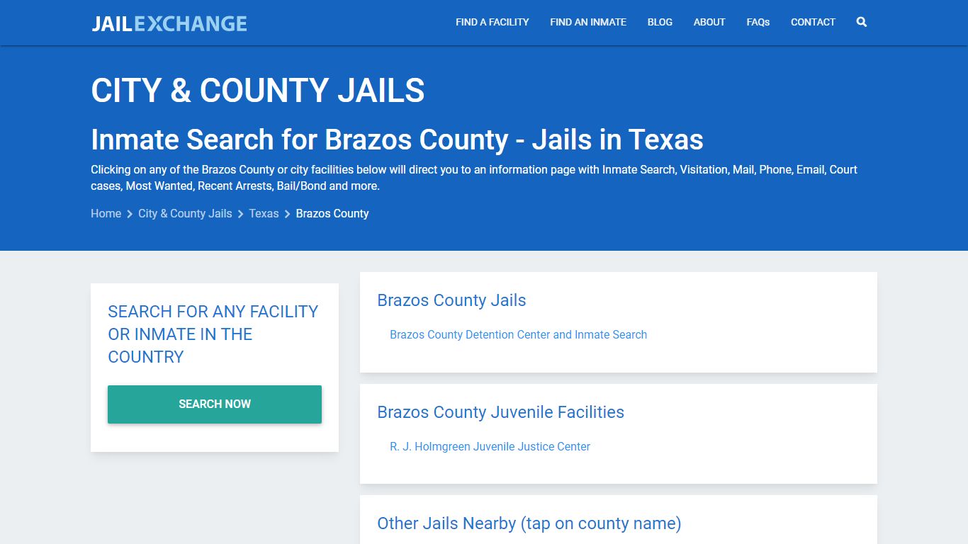 Inmate Search for Brazos County | Jails in Texas - Jail Exchange